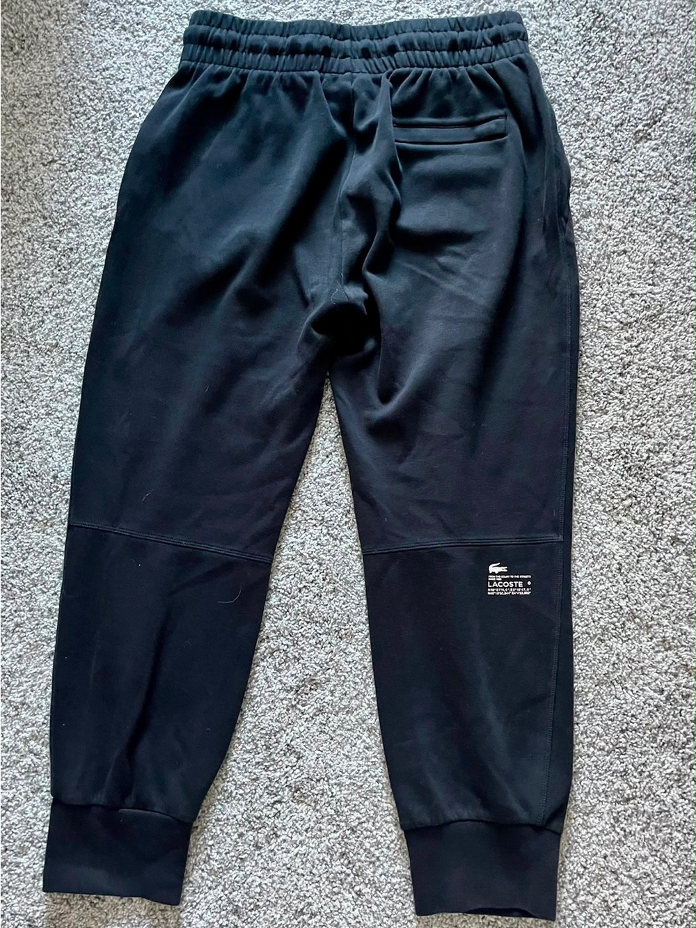 Lacoste Black Elastic-Waist Jogger Pants